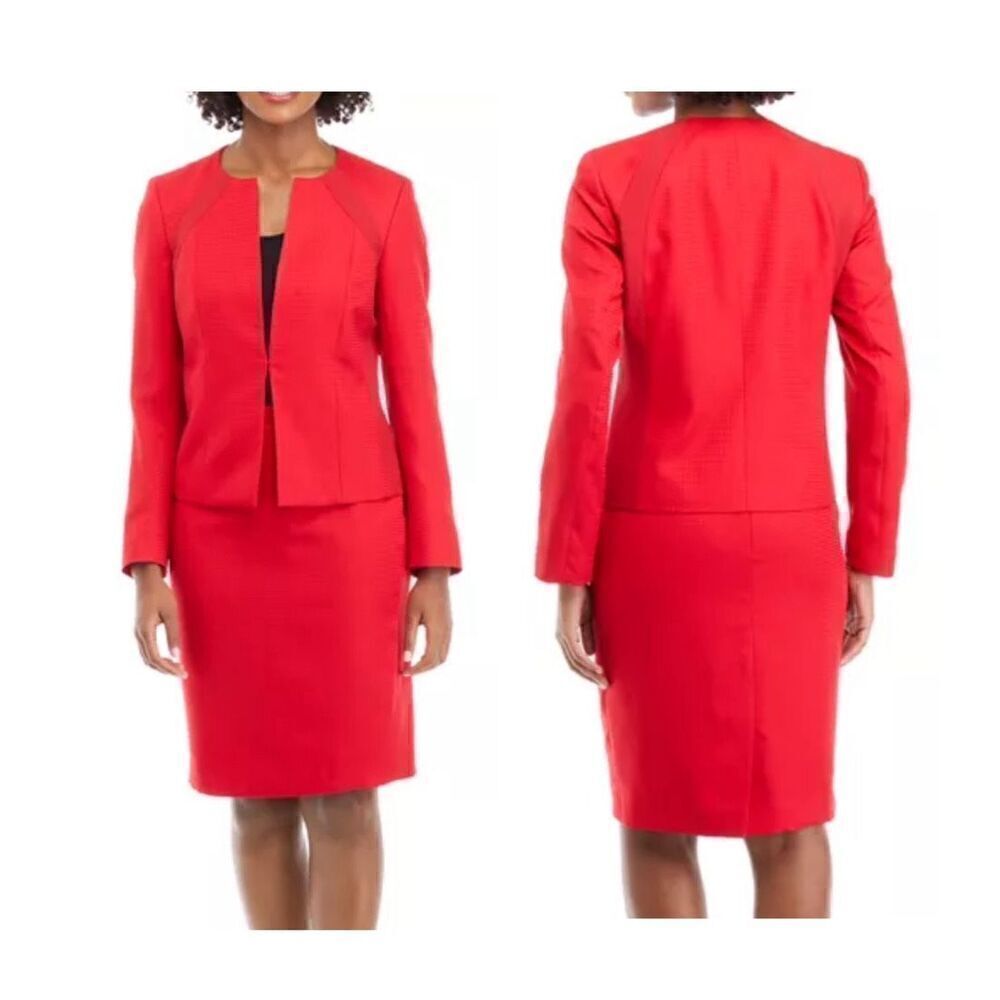 LE SUIT Women's Houndstooth Pencil Skirt Suit